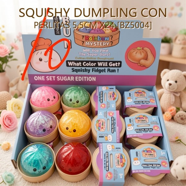 SQUISHY DUMPLING CON PERLITAS 5.5CM X24 [BZ5004]