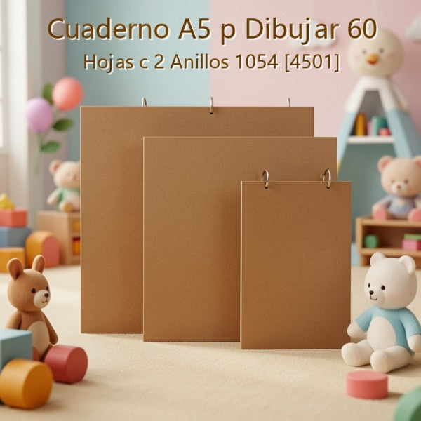 CUADERNO A5 P DIBUJAR 60 HOJAS C 2 ANILLOS 1054 [4501]
