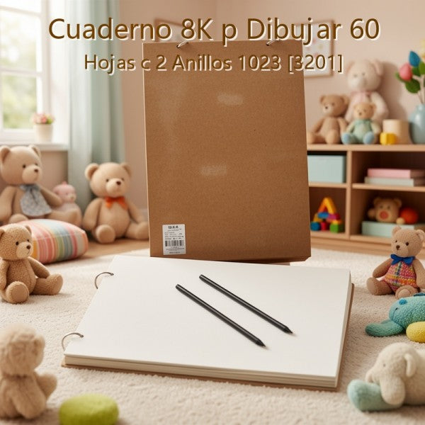 CUADERNO 8K P DIBUJAR 60 HOJAS C 2 ANILLOS 1023 [3201]