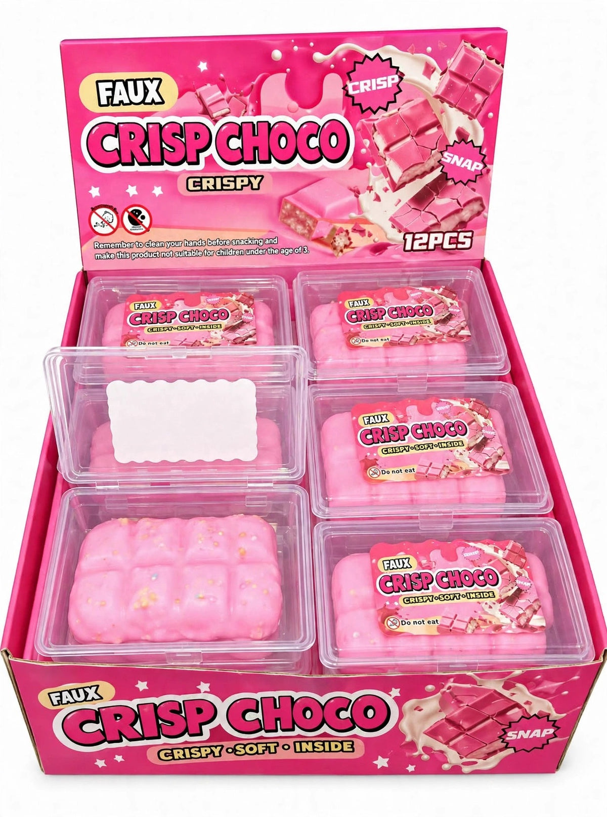 SQUISHY CHOCOLATE CROCANTE ROSA X12 UNIDADES FINAL