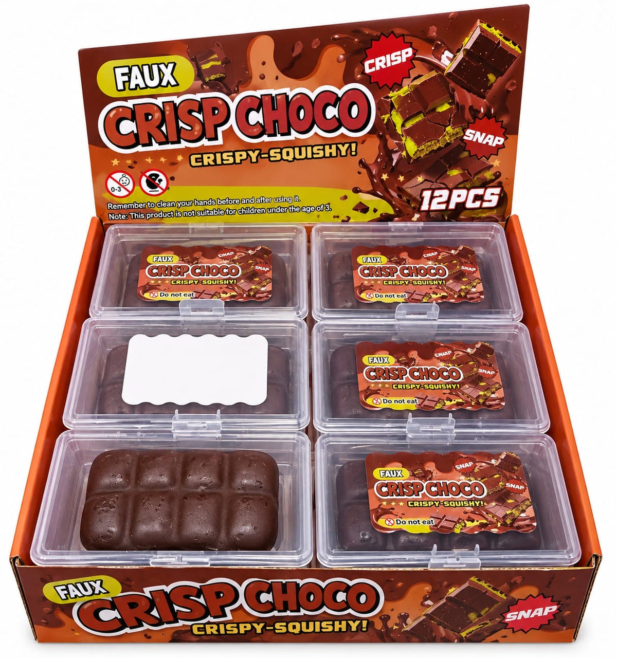SQUISHY CHOCOLATE CROCANTE DUBAI MARRON X12 UNIDADES