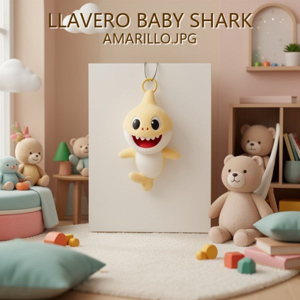 LLAVERO DE PELUCHE BABY SHARK AMARILLO