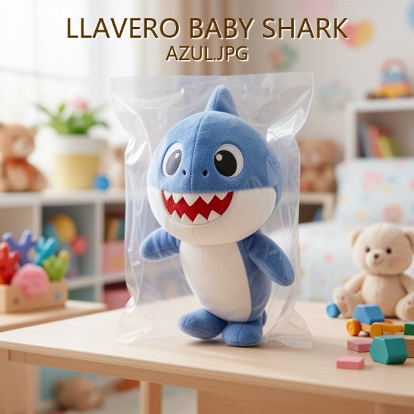 LLAVERO DE PELUCHE BABY SHARK AZUL