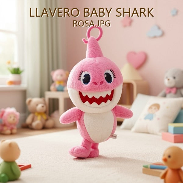 LLAVERO DE PELUCHE BABY SHARK ROSA