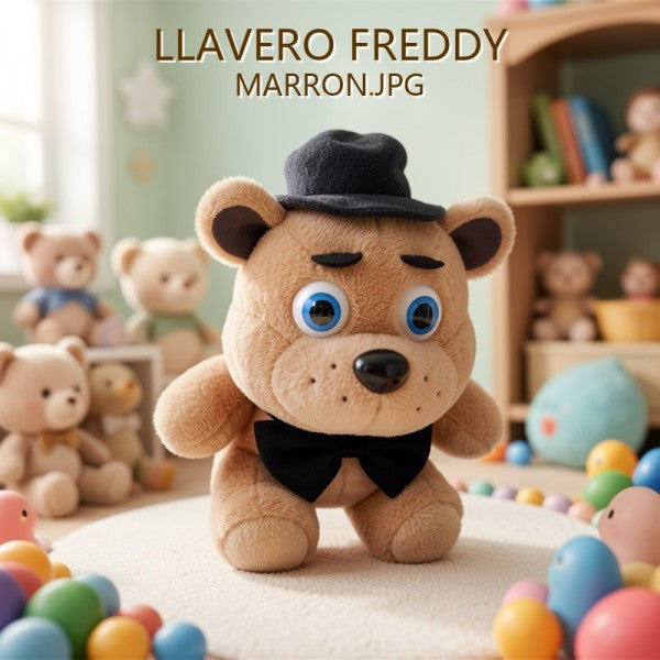 LLAVERO DE PELUCHE FREDDY MARRON