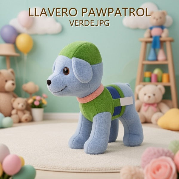 LLAVERO DE PELUCHE PAW PATROL VERDE