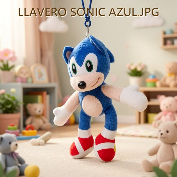 LLAVERO DE PELUCHE SONIC AZUL