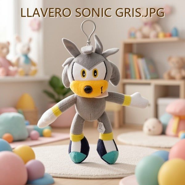 LLAVERO DE PELUCHE SONIC GRIS