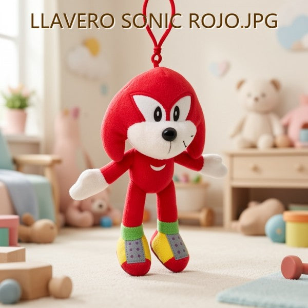 LLAVERO DE PELUCHE SONIC ROJO