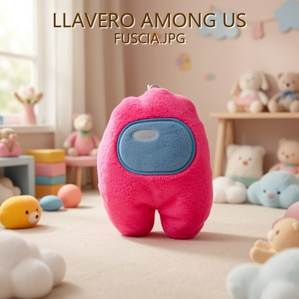 LLAVERO DE PELUCHE AMONG US FUCSIA