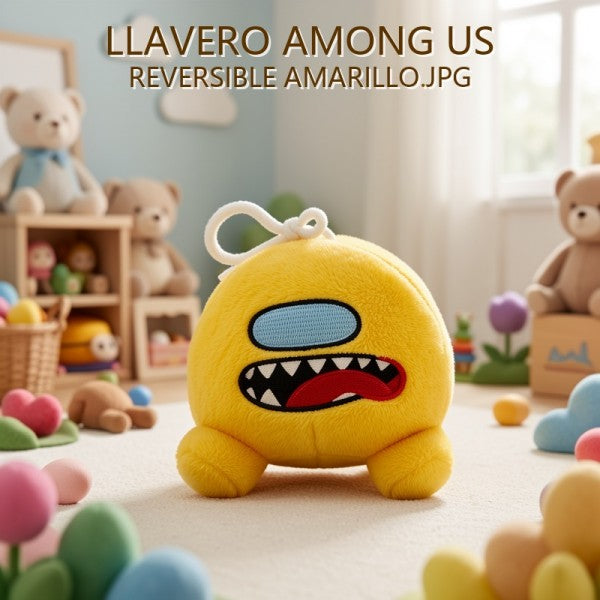 LLAVERO DE PELUCHE AMONG US AMARILLO