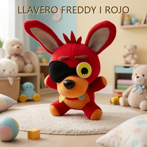 LLAVERO DE PELUCHE FREDDY ROJO