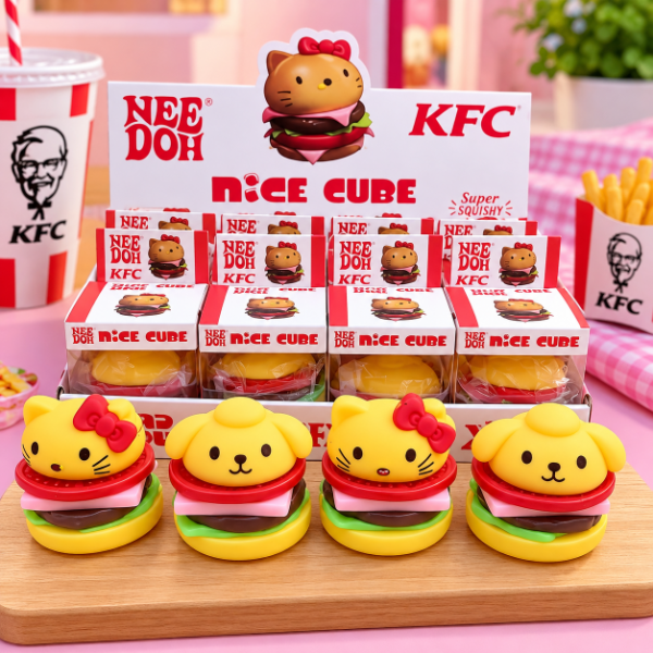SQUISHY HELLO KITTY HAMBURGUESA DESARMABLE X1 UNIDAD