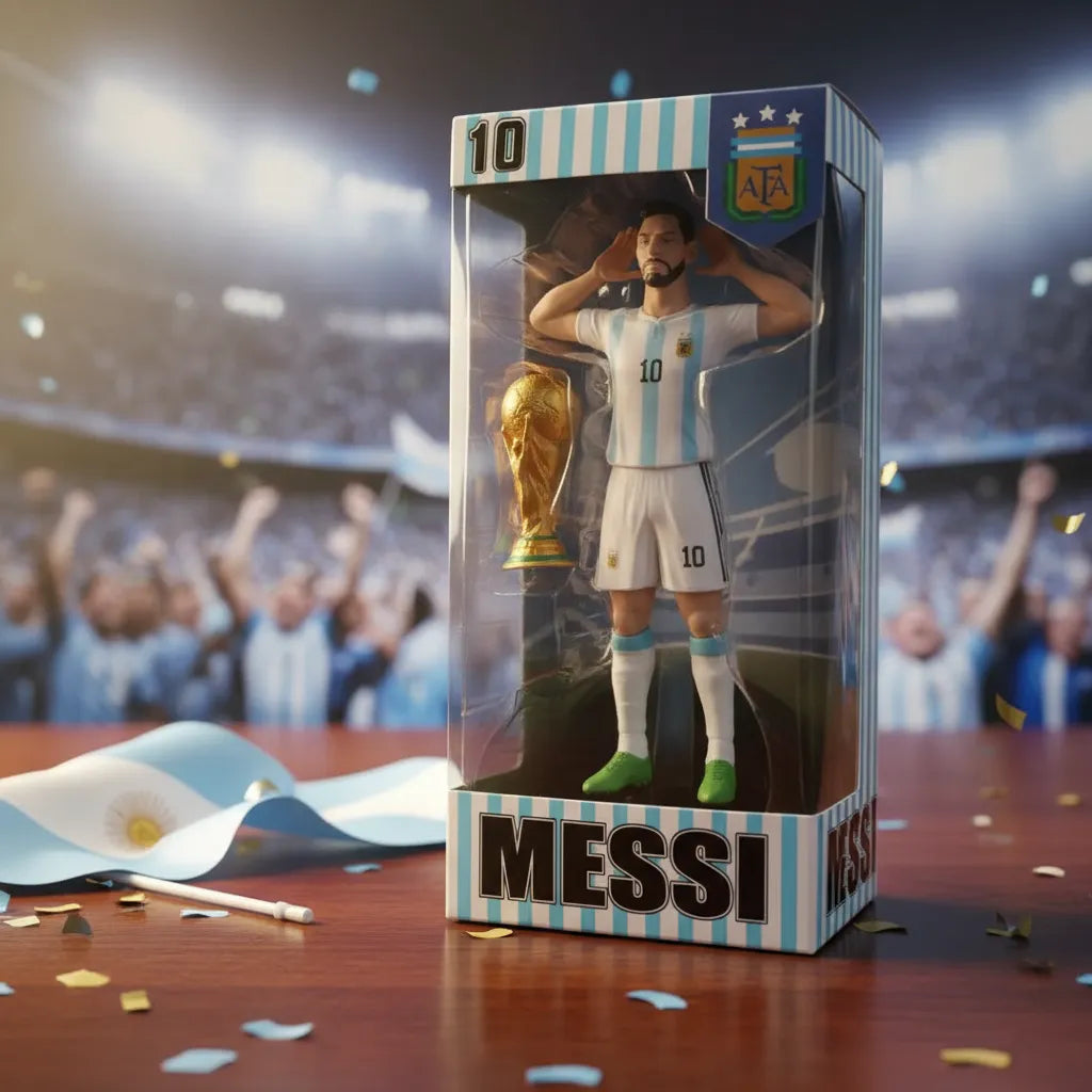 FUTBOL FIGURA DE MESSI POSE RIQUELME CON COPA 6231 [BN09]