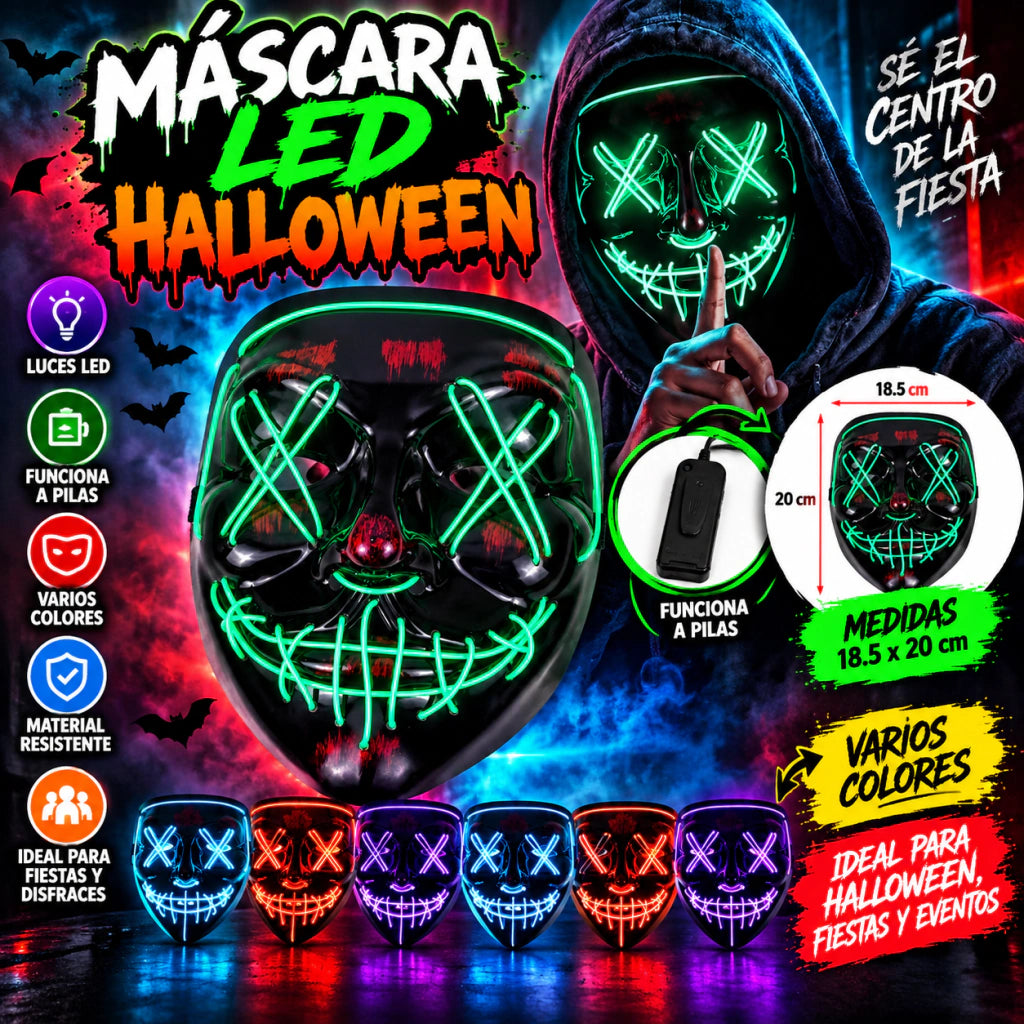 MASCARA LED X1 UNIDAD