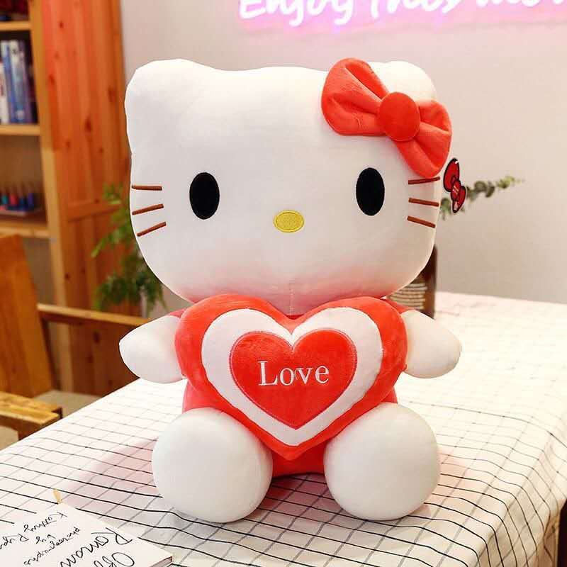 KITTY CON CORAZON ROJO 20CM