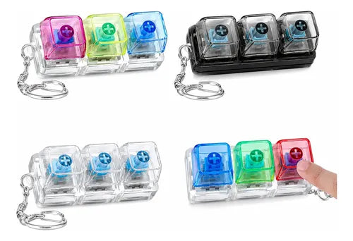 LLAVERO VIRAL 3 TECLAS CON LUZ ANTI STRESS