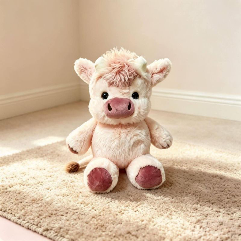 PELUCHE QUE CORRE VACA ROSA 42CM