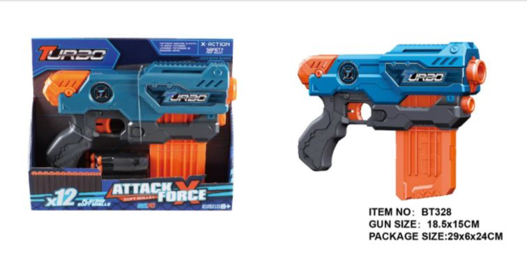 PISTOLA MANUAL CONTIENE 12 BALAS BLANDAS 0500 [BT328]