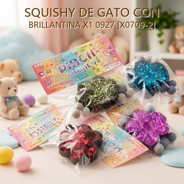SQUISHY PATITA DE GATO CON BRILLANTINA X1 0927 [X0709-2]