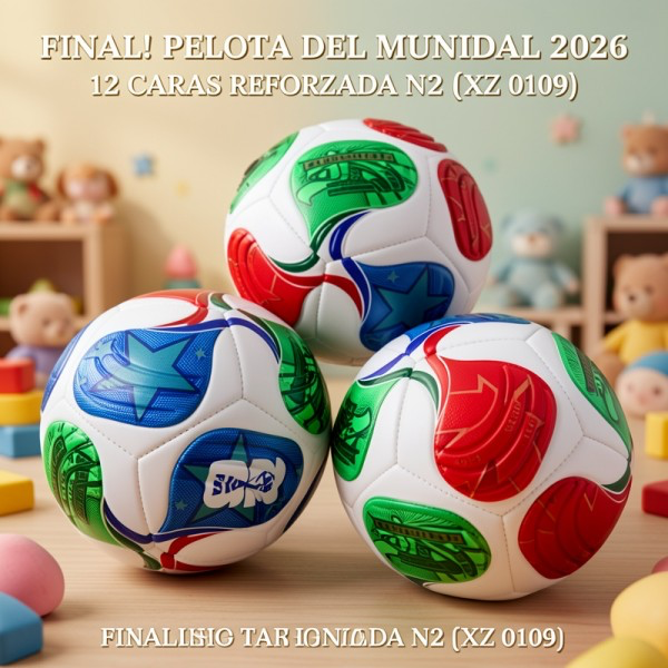 PELOTA DEL MUNIDAL 2026 12 CARAS REFORZADA N2 [XZ 0109] PRECIO FINAL!!!!