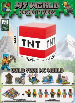 CUBOS IMANTADOS MINECRAFT TNT 312 PCS 6108 BZ96-312CR
