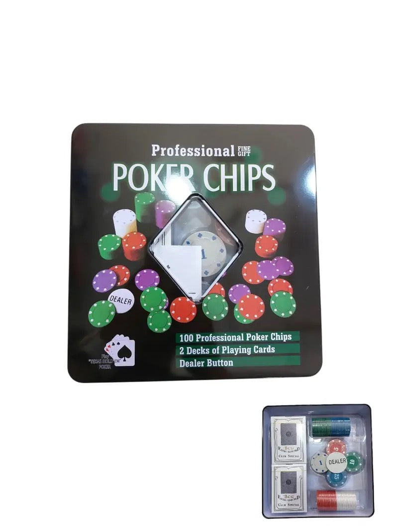 OFERTA LATA POKER CHIPS 103 PIEZAS GRANDE