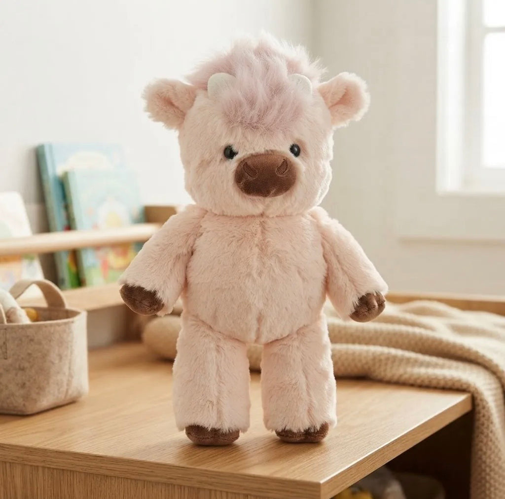 PELUCHE VACA QUE CORRE ROSA 38CM