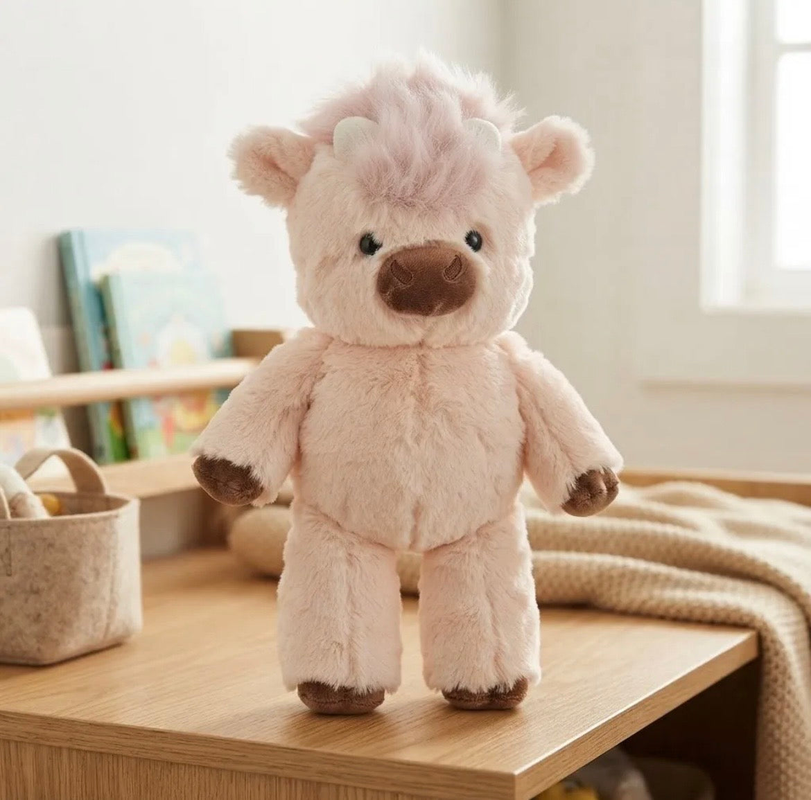 PELUCHE VACA QUE CORRE ROSA 38CM