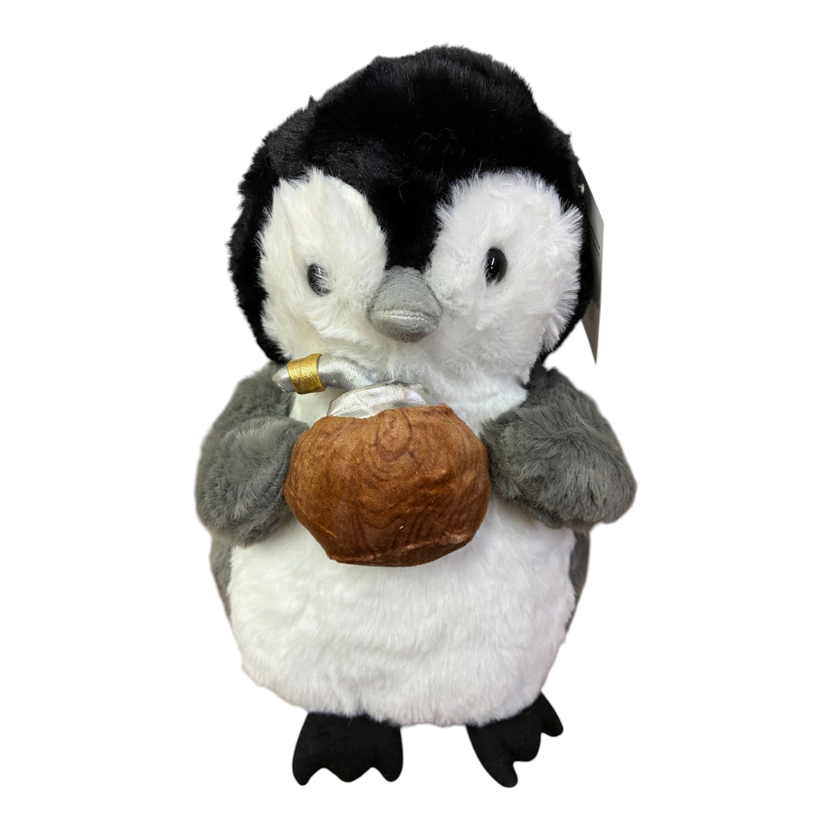 PINGÜINO CON MATE GRIS 20CM