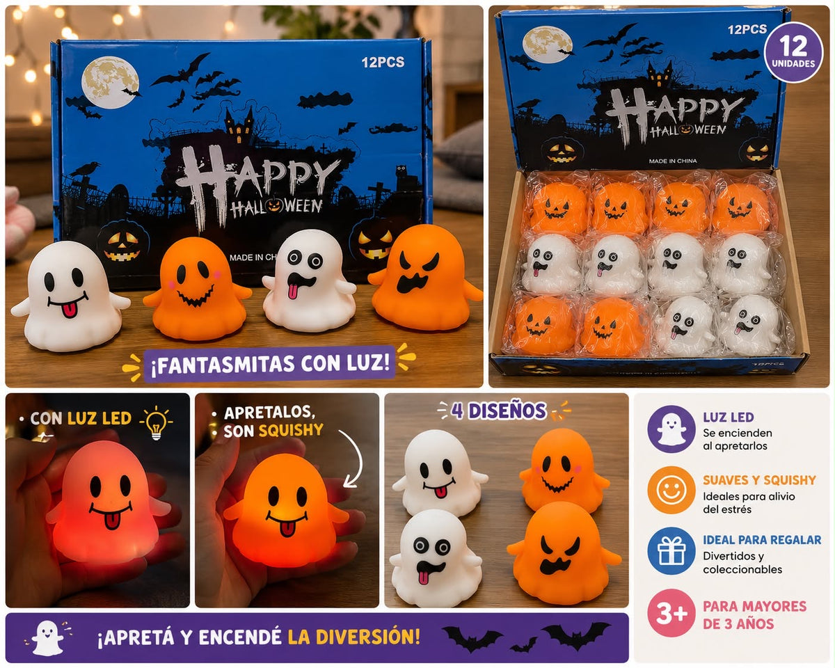 OFERTA SQUISHY HAPPY HALLOWEEN CON LUZ X12 UNIDADES 28029